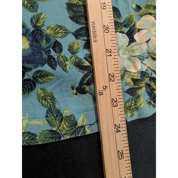 J.Jill Wearever Shirt Blouse Cottagecore * Women's Size Medium Blue Floral Tunic - Picture 10 of 12